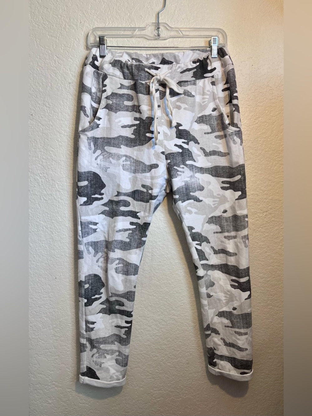 Free People Gray & White Camo Lounge Joggers